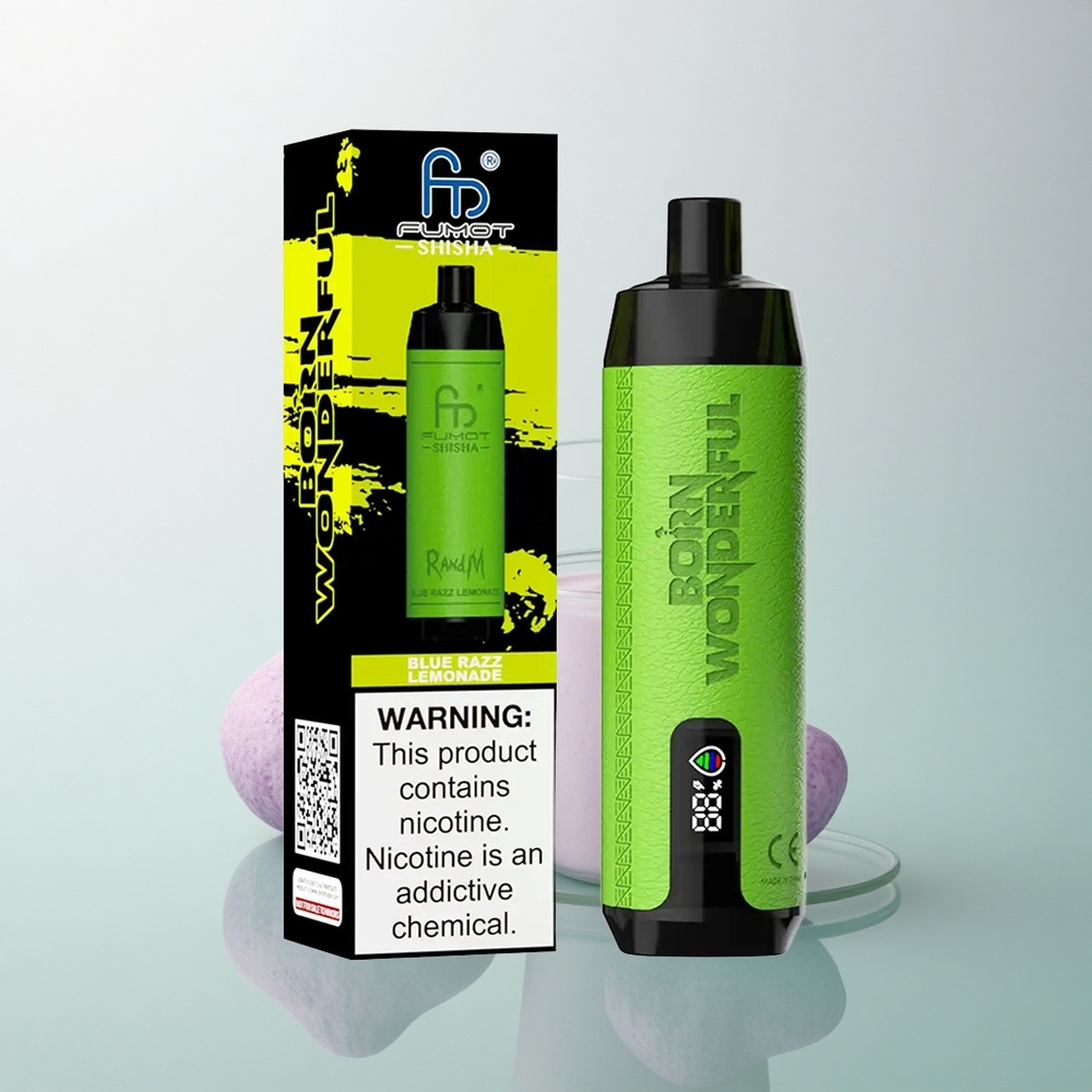 RandM Fumot Shisha 10000 Puffs Blue Razz Lemonade 18ml 850mAh 0.5% Nicotine