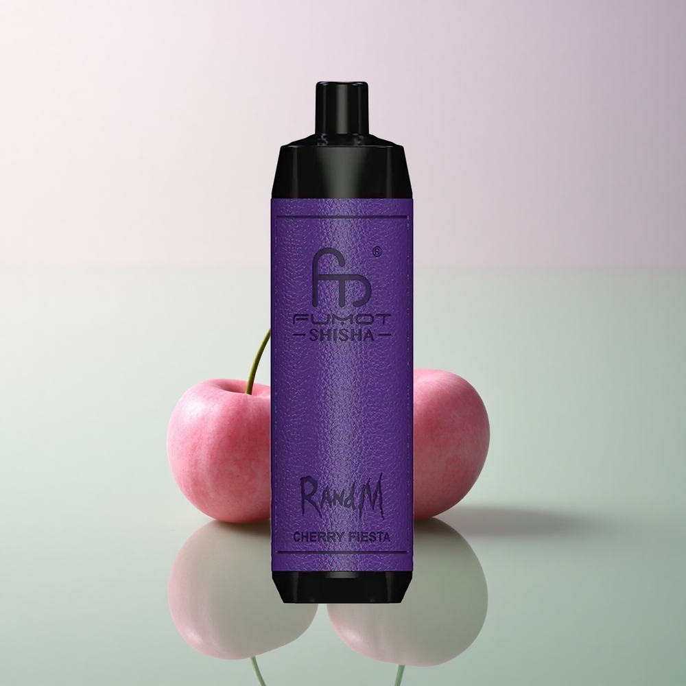 RandM Fumot Shisha 10000 Puffs Cherry Fiesta LED Mesh Coil 850mAh