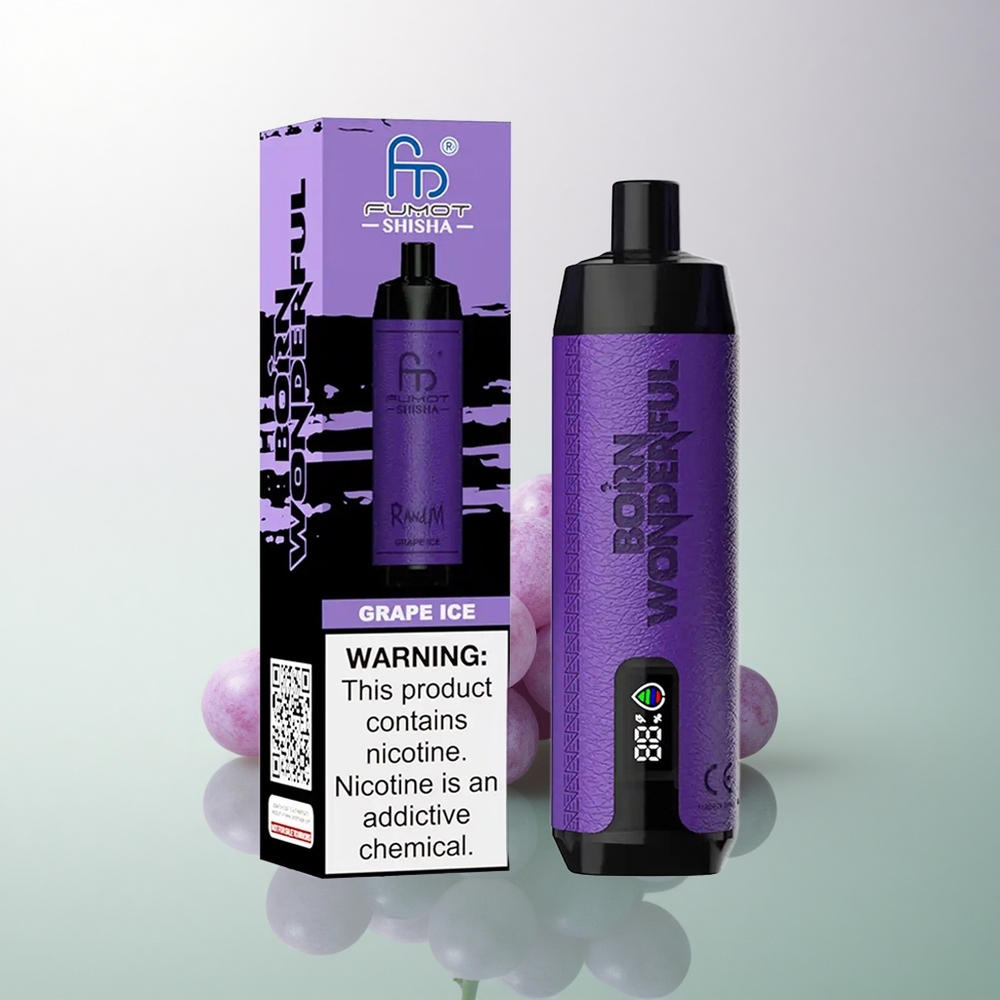 RandM Fumot Shisha 10000 Puffs Grape Ice 18ml 0.5% Nicotine 850mAh