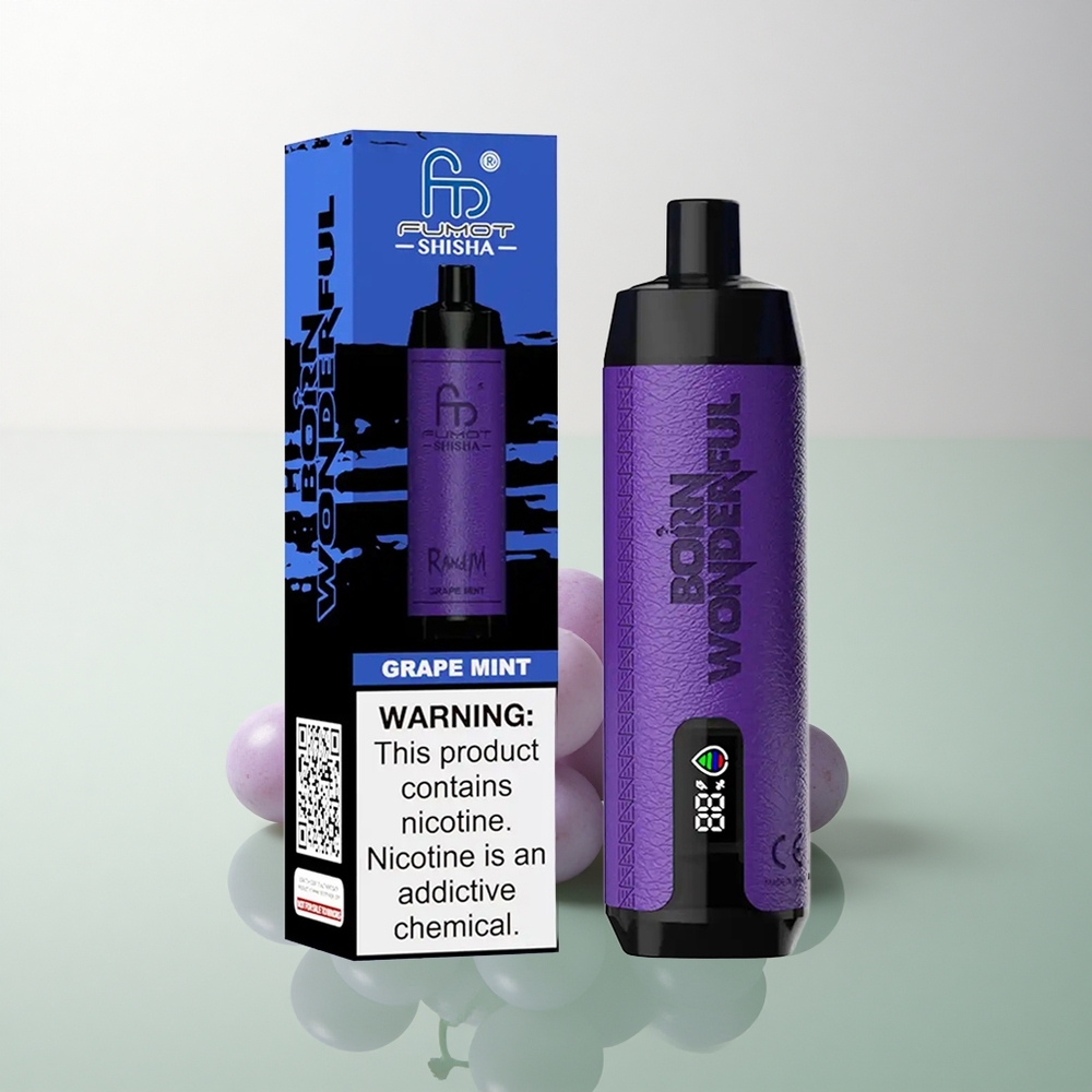 RandM Fumot Shisha 10000 Puffs Grape Mint 18ml 850mAh 0.5% Nicotine