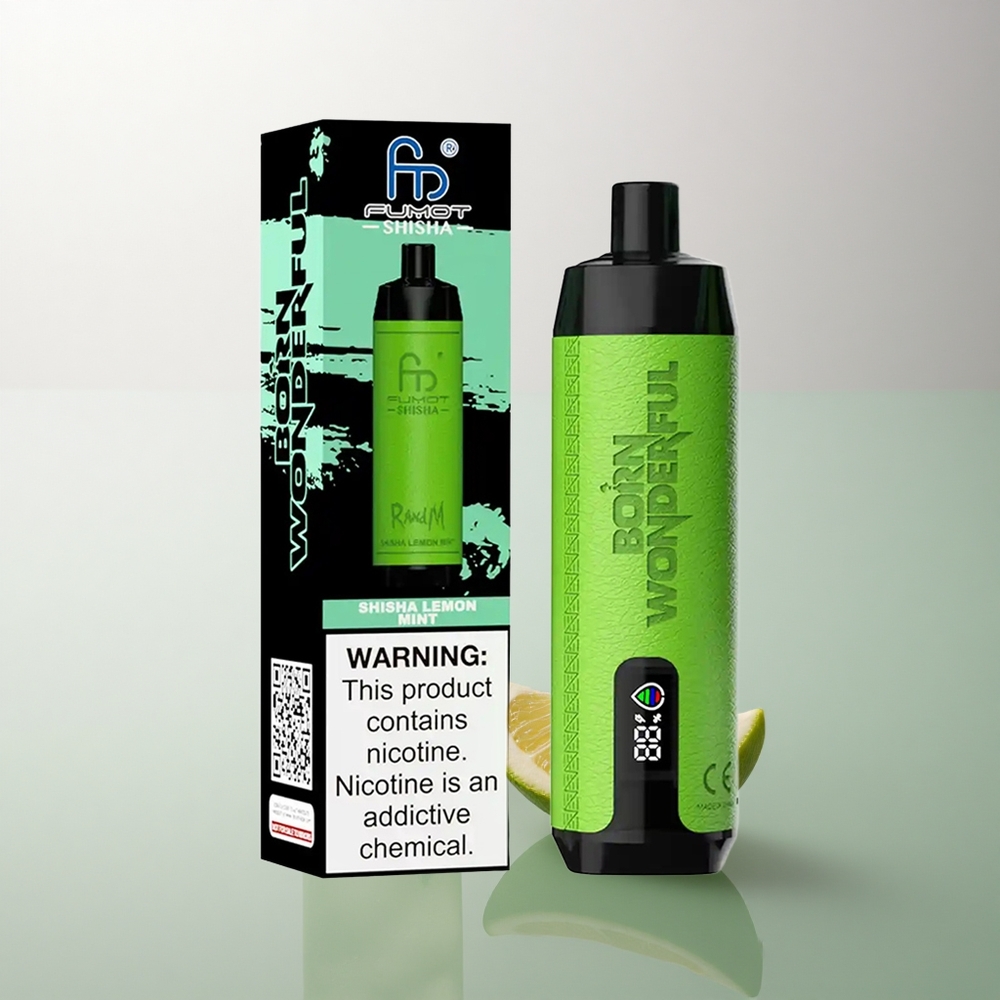 RandM Fumot Shisha 10000 Puffs Lemon Mint Mesh 0.6ohm 850mAh 0.5% Nicotine