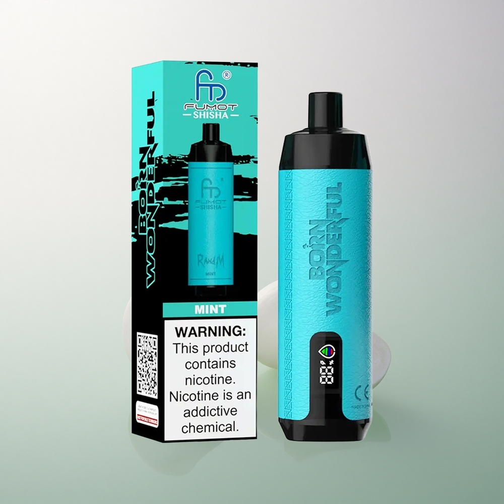 RandM Fumot Shisha 10000 Puffs Mint 18ml 850mAh 0.5% Nicotine Disposable Vape