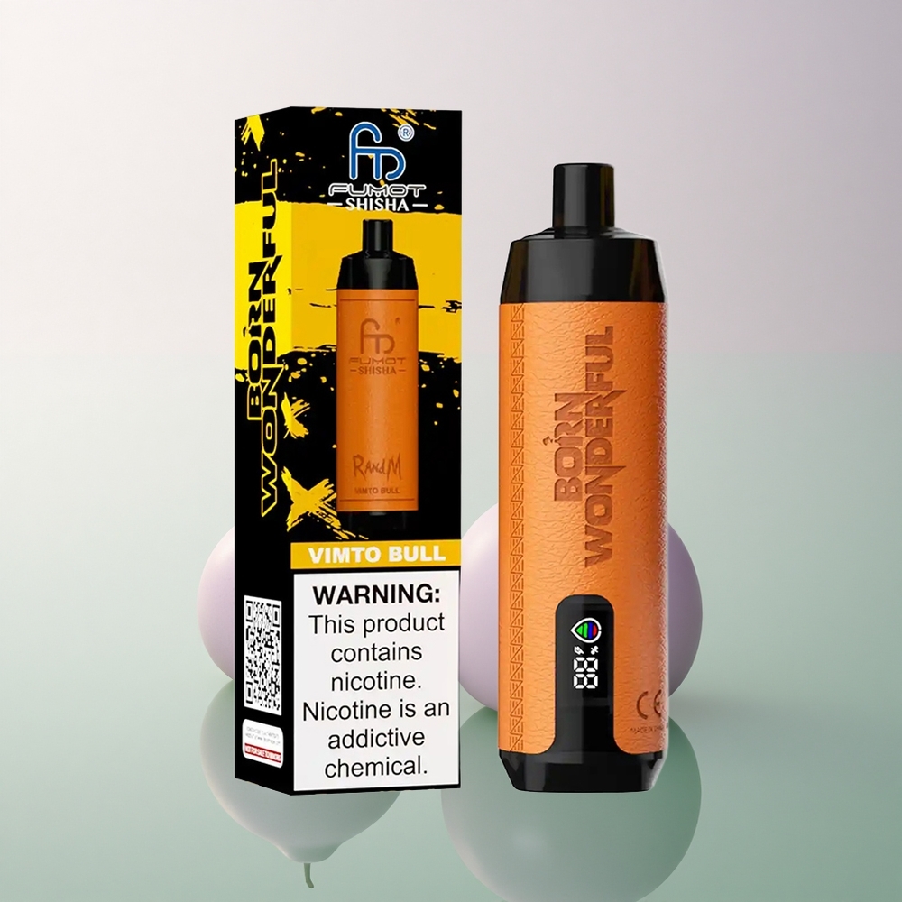 RandM Fumot Shisha 10000 Puffs Vimto Bull 18ml Prefilled e-liquid 850mAh Battery 0.5% Nicotine