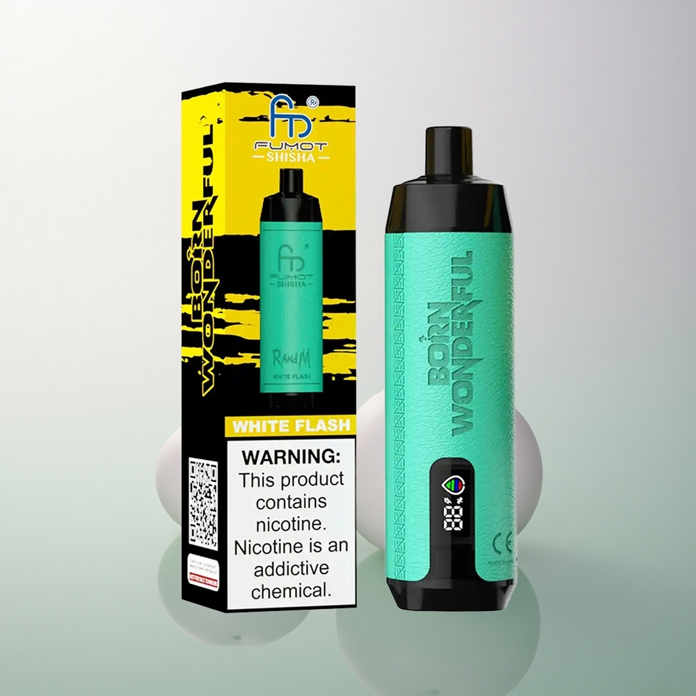RandM Fumot Shisha 10000 Puffs White Flash 18ml 0.6ohm 0.5% Nicotine