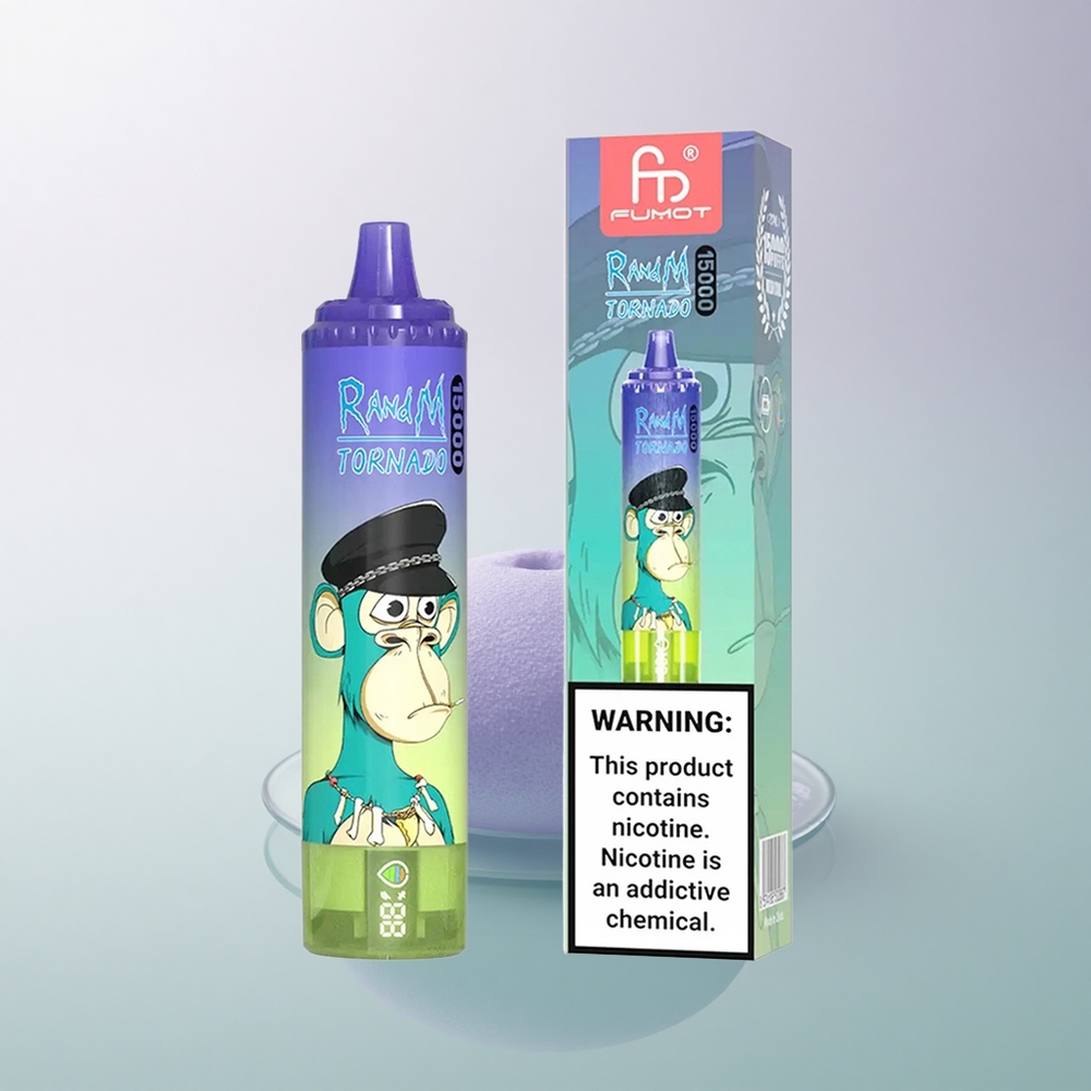 RandM Fumot Tornado 15000 Puffs Blueberry Bubble Gum 25ml 850mAh Mesh Coil