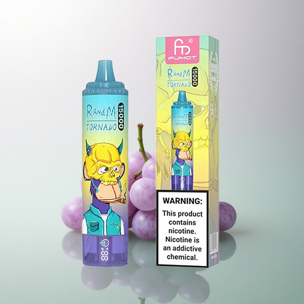 RandM Fumot Tornado 15000 Puffs Grape Ice 25ml 850mAh Mesh Coil