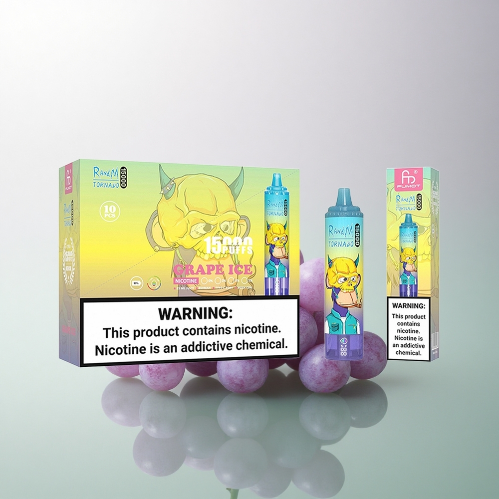 RandM Fumot Tornado 15000 Puffs Grape Ice 25ml 850mAh Mesh Coil