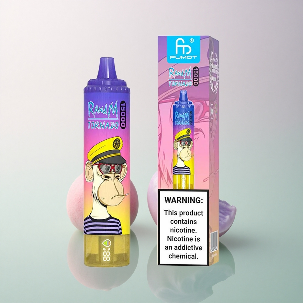 RandM Fumot Tornado 15000 Puffs Peach Blueberry Candy 850mAh Mesh Coil