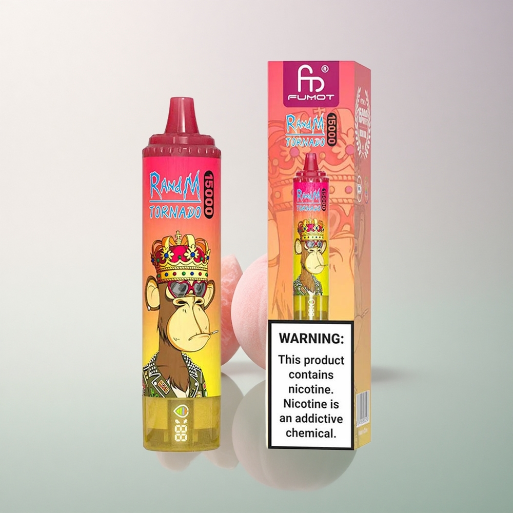 RandM Fumot Tornado 15000 Puffs Peach Ice 25ml Mesh Nicotine