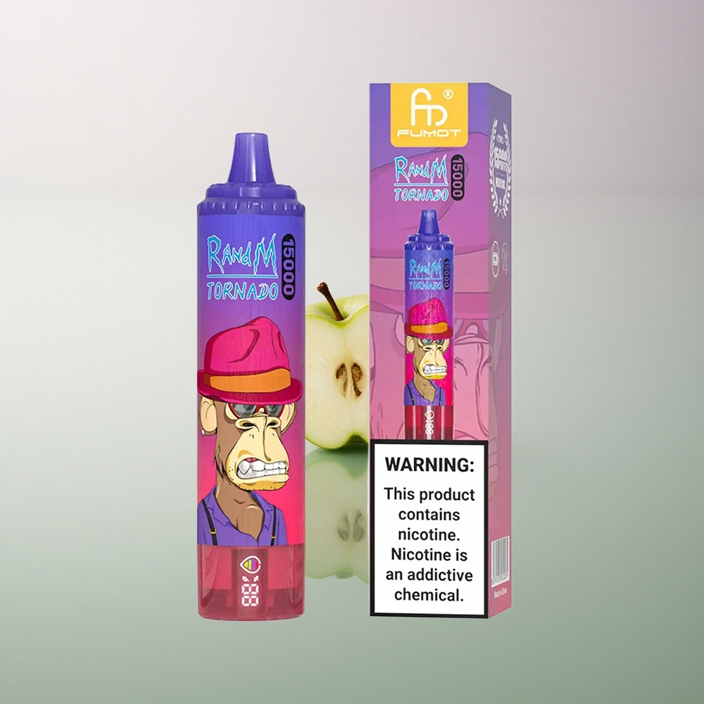 RandM Fumot Tornado 15000 Puffs Sour Apple 25ml 850mAh Mesh