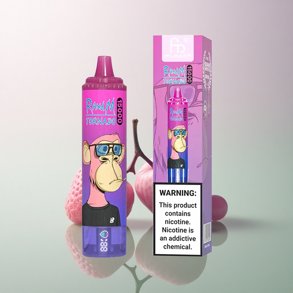 RandM Fumot Tornado 15000 Puffs Strawberry Grape 25ml 850mAh Mesh Coil