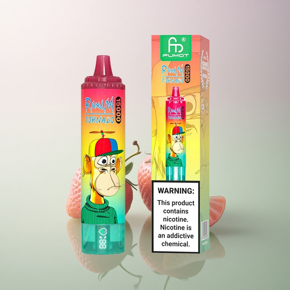 RandM Fumot Tornado 15000 Puffs Strawberry Kiwi 25ml 850mAh Mesh Coil