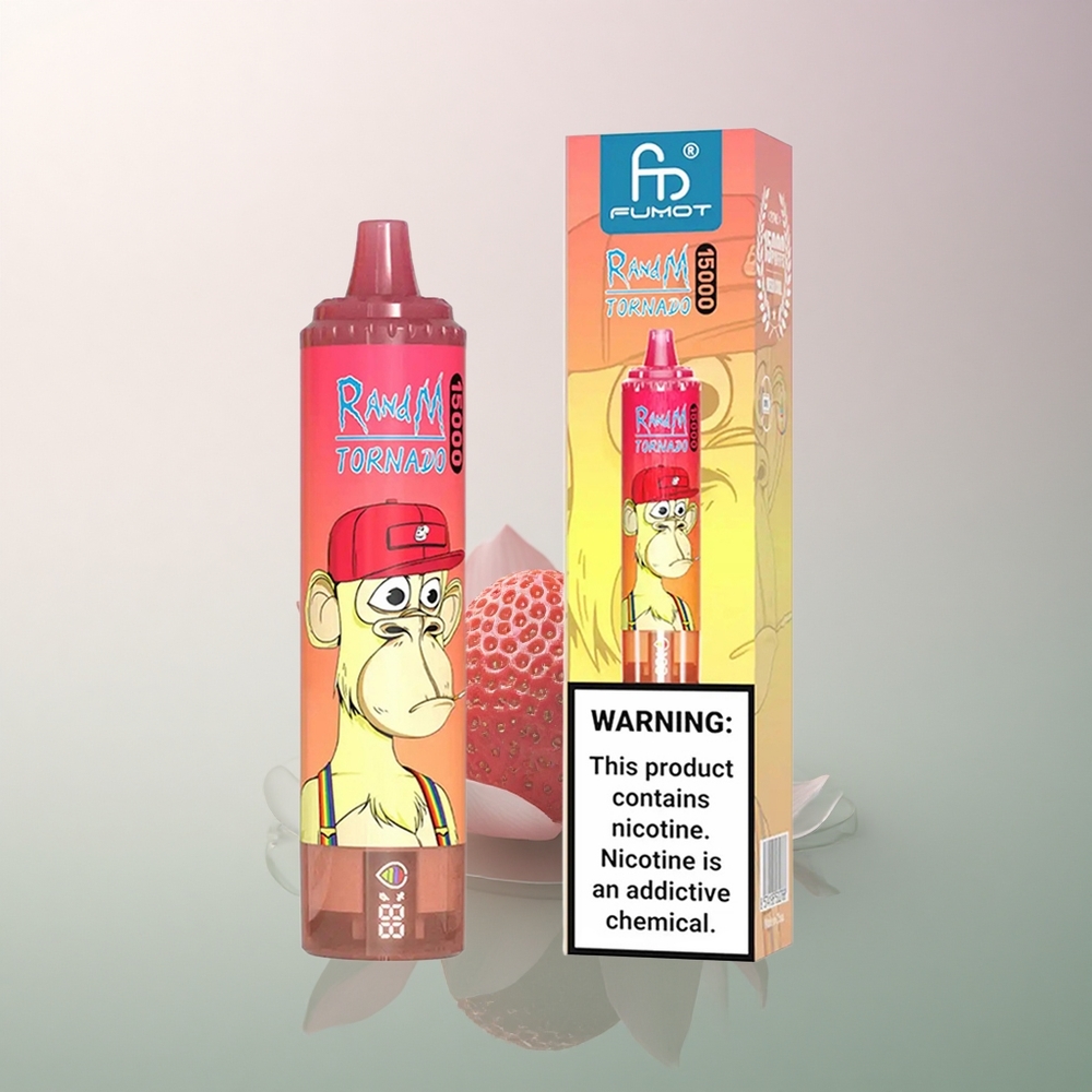 RandM Fumot Tornado 15000 Puffs Strawberry Red Bull 25ml 850mAh Mesh Coil