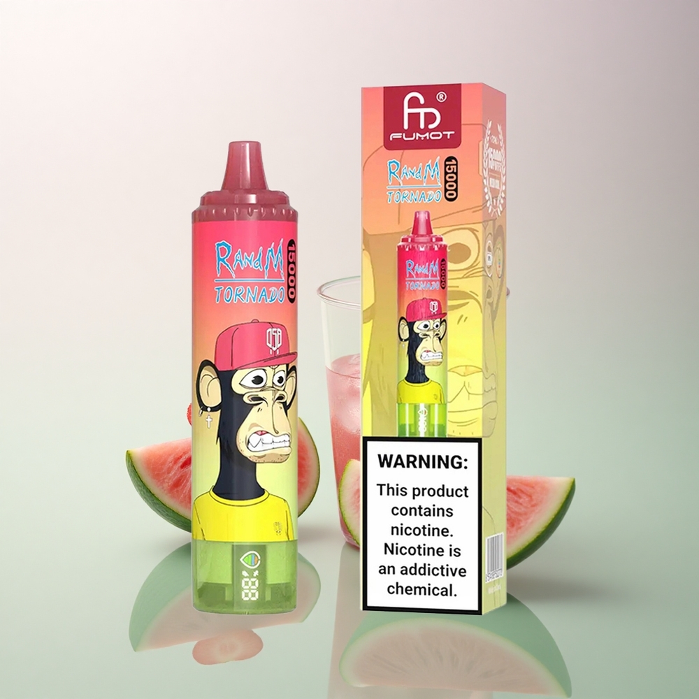 RandM Fumot Tornado 15000 Puffs Strawberry Watermelon Lemonade 25ml 850mAh Mesh Coil