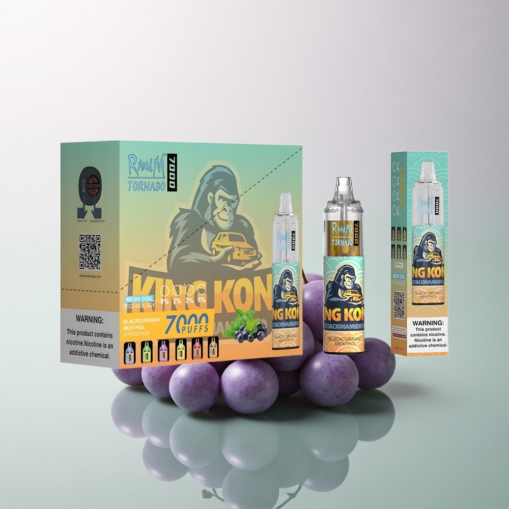 RandM Fumot Tornado 7000 Puffs Blackcurrant Menthol 850mAh Mesh Coil 5% Nicotine