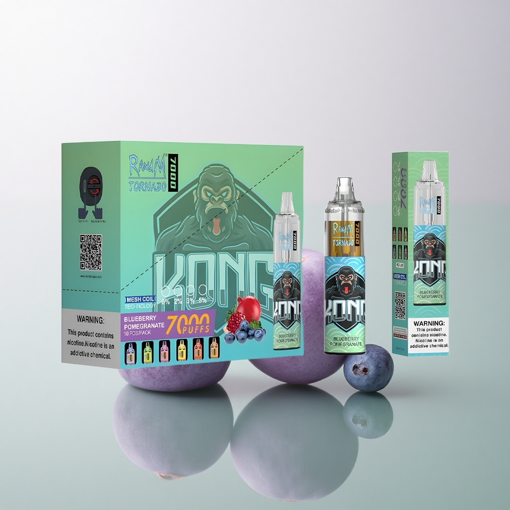 RandM Fumot Tornado 7000 Puffs Blueberry Pomegranate Mesh Coil 14ML 5% Nicotine