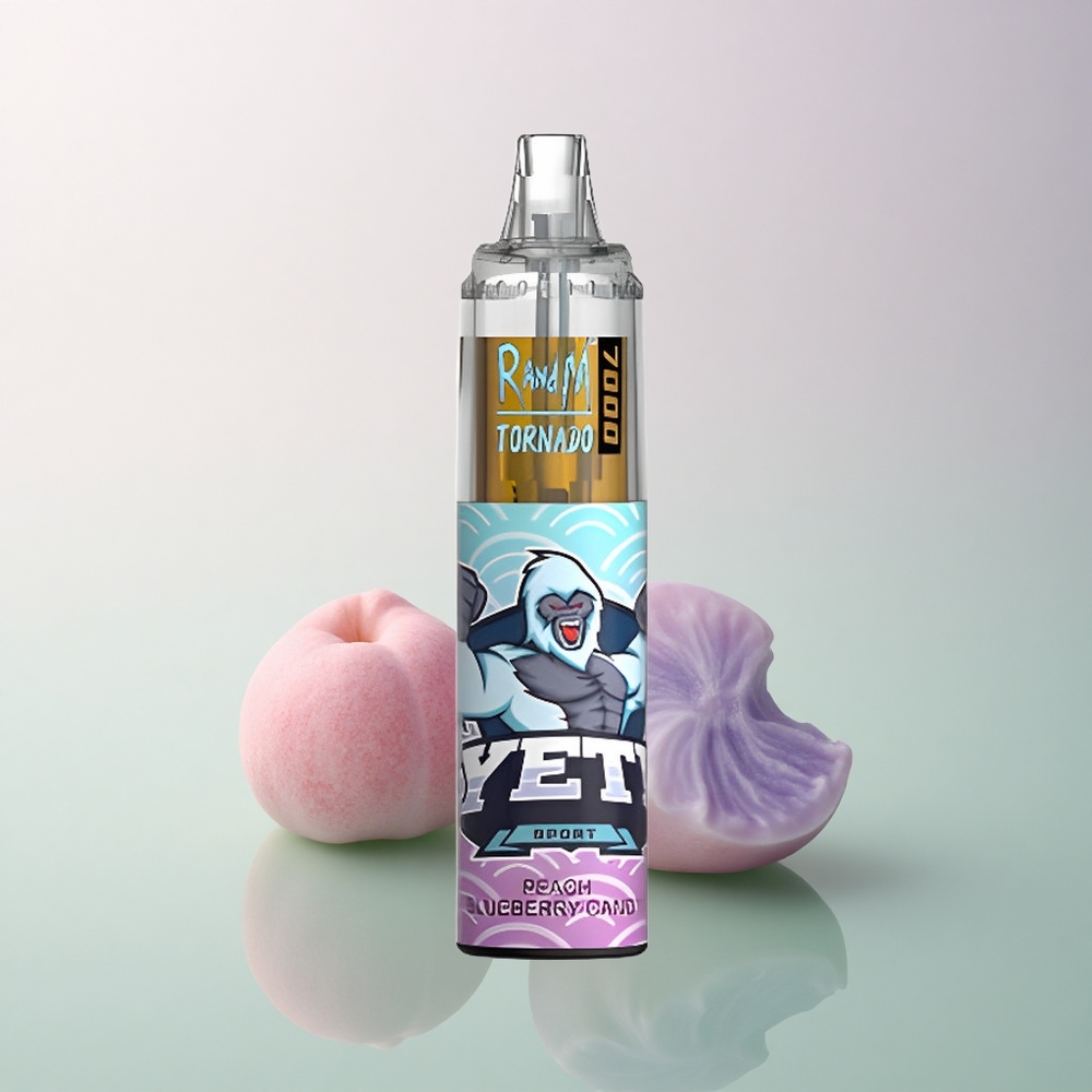 RandM Fumot Tornado 7000 Puffs Peach Blueberry Candy 14ML 850mAh Mesh Coil