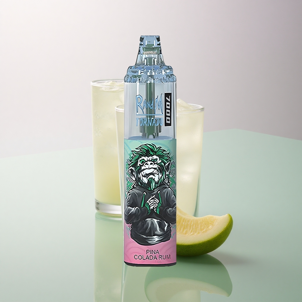 RandM Fumot Tornado 7000 Puffs Pina Colada Mesh Coil 14ML E-liquid 850mAh Battery Disposable Vape