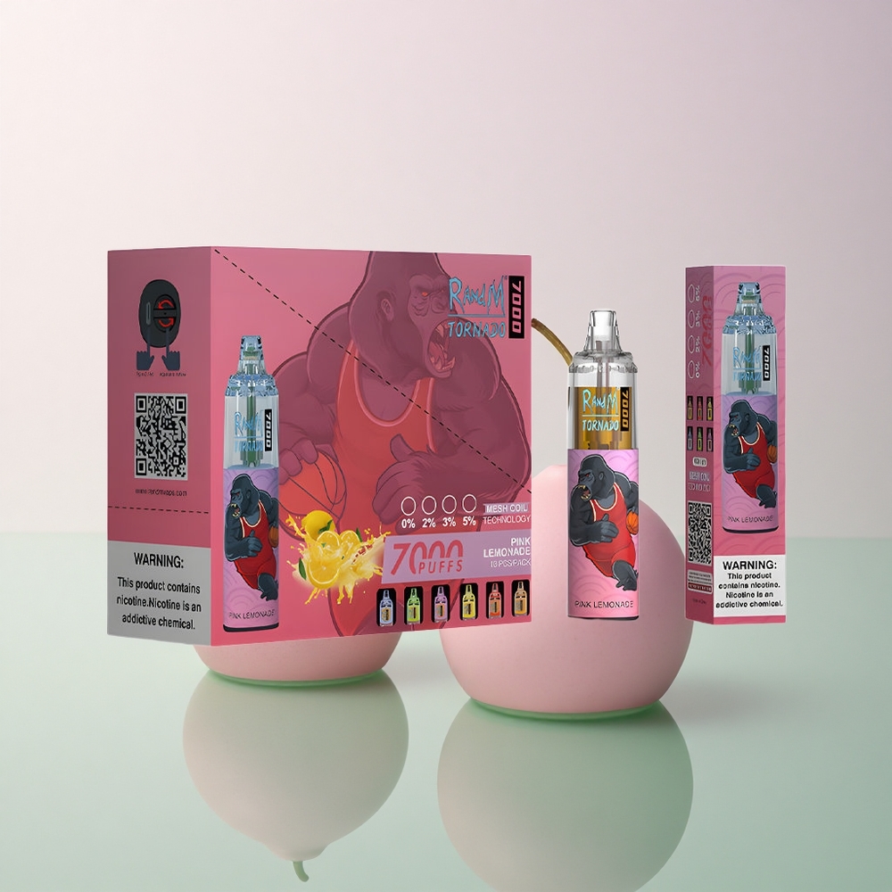 RandM Fumot Tornado 7000 Puffs Pink Lemonade Mesh Coil 850mAh Air-Adjustable