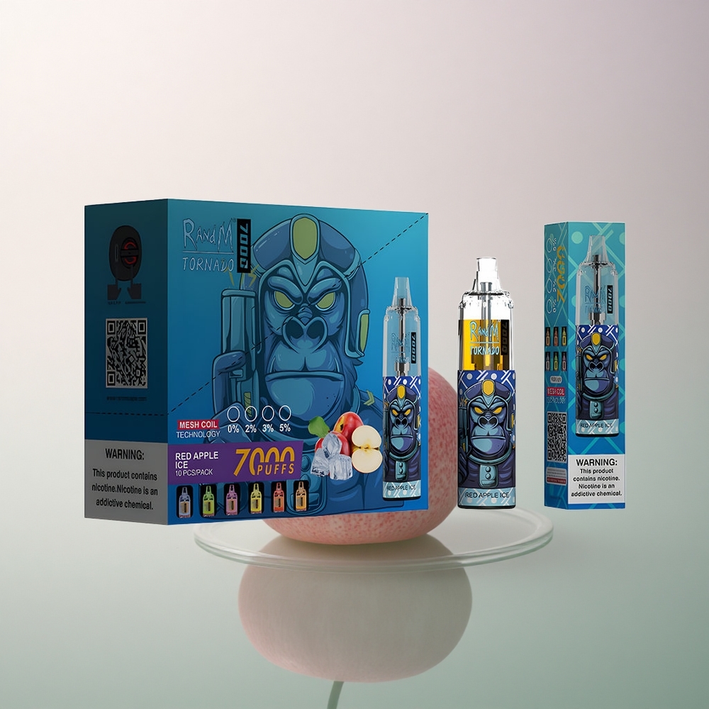 RandM Fumot Tornado 7000 Puffs Red Apple Ice Mesh Coil 850mAh