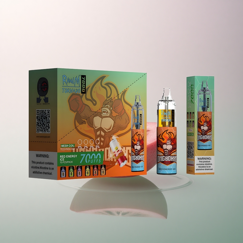 RandM Fumot Tornado 7000 Puffs Red Energy Ice Mesh Coil 850mAh Air-Adjustable