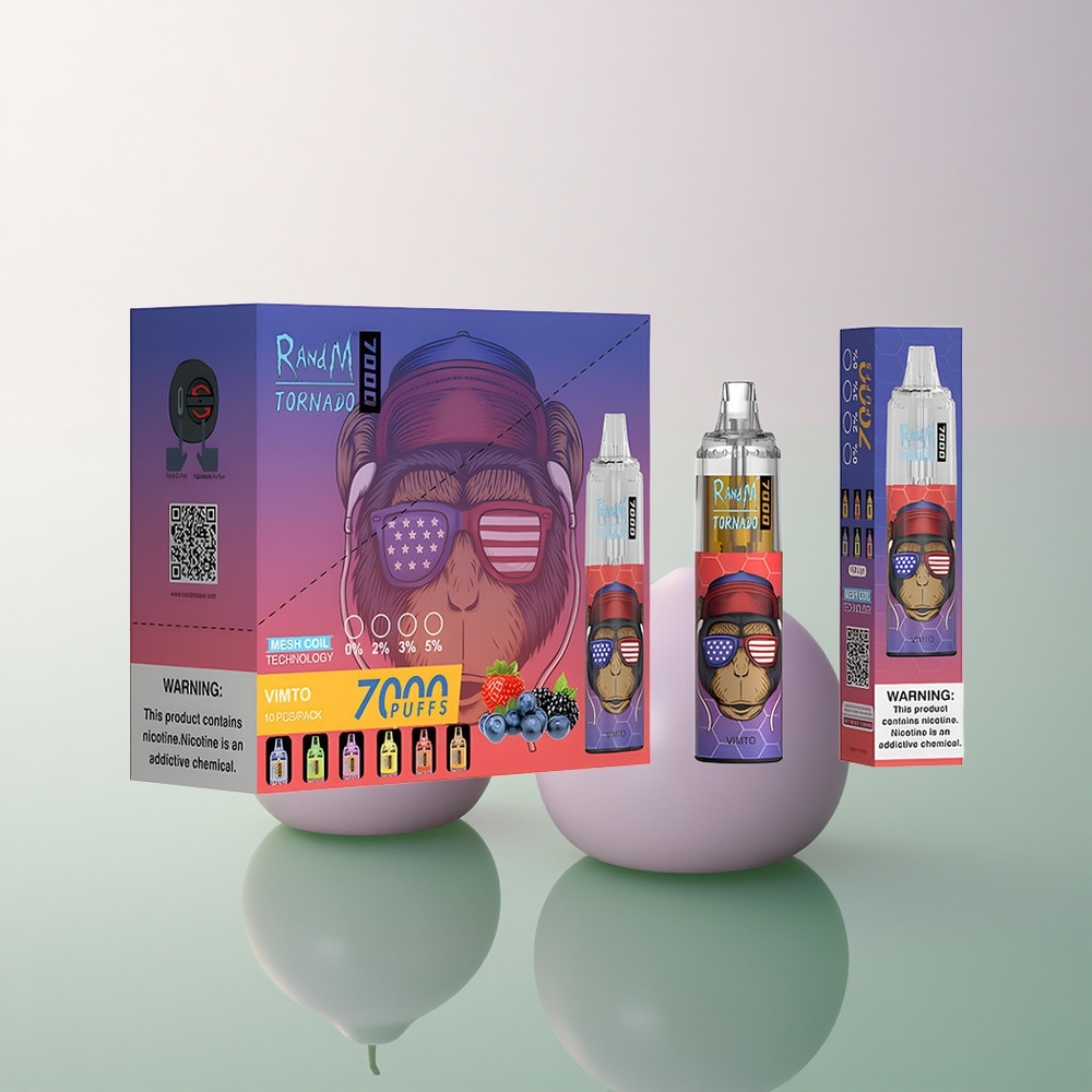 RandM Fumot Tornado 7000 Puffs Vimto Mesh 850mAh Adjustable Airflow 5% Nicotine