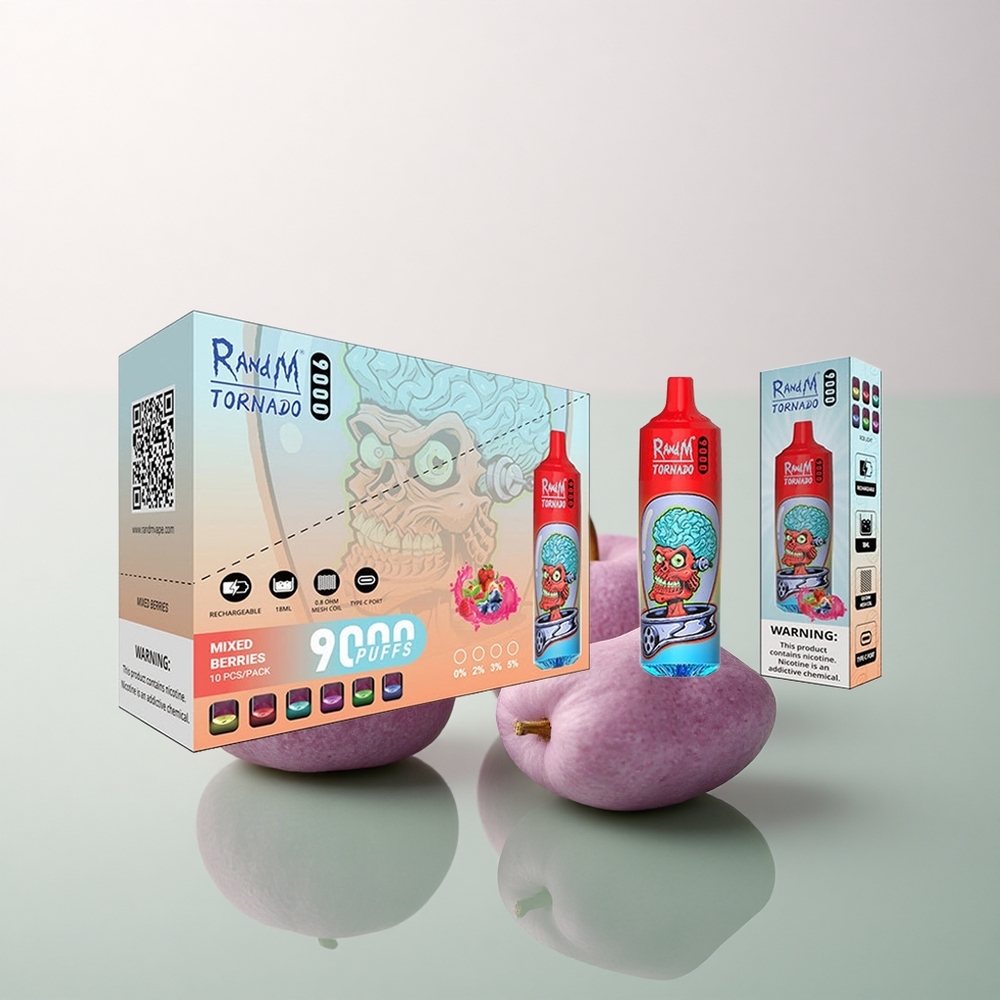 RandM Fumot Tornado 9000 Puffs Mixed Berries Mesh Coil 18mL RGB Display