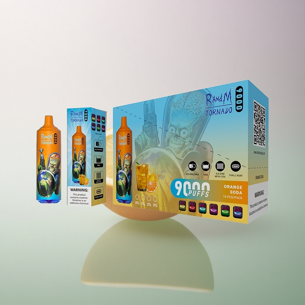 RandM Fumot Tornado 9000 Puffs Orange Soda Mesh RGB 850mAh 18mL