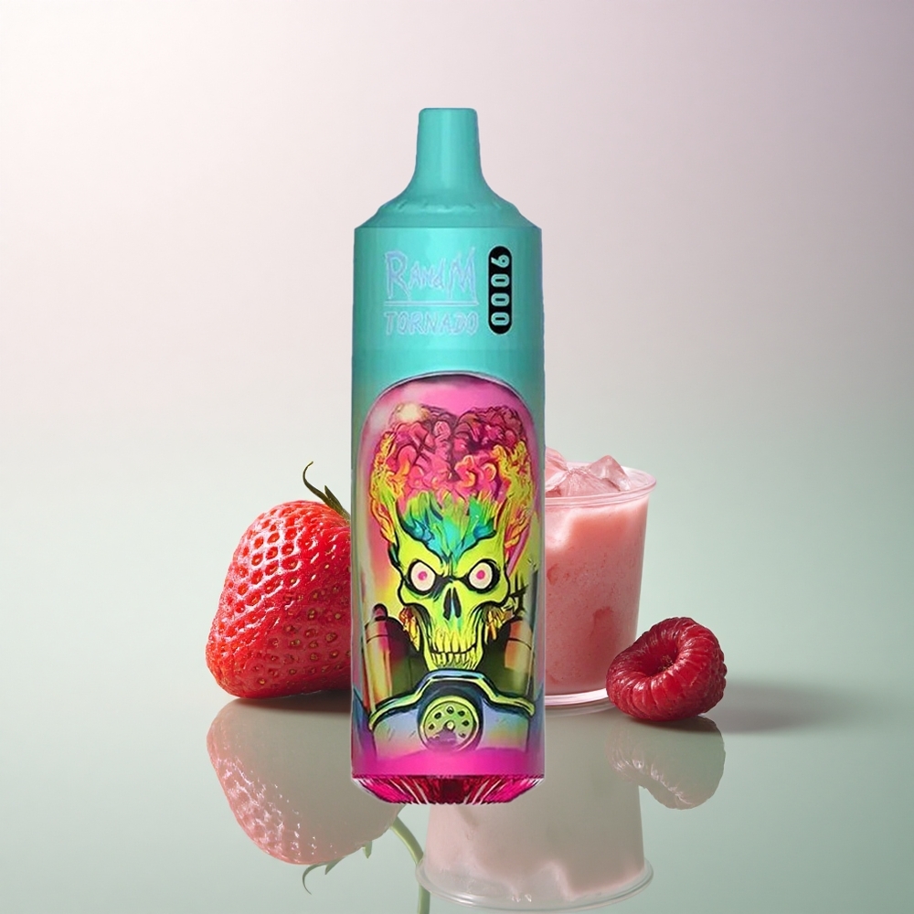 RandM Fumot Tornado 9000 Puffs Strawberry Raspberry Cherry Ice 850mAh Mesh 18mL RGB