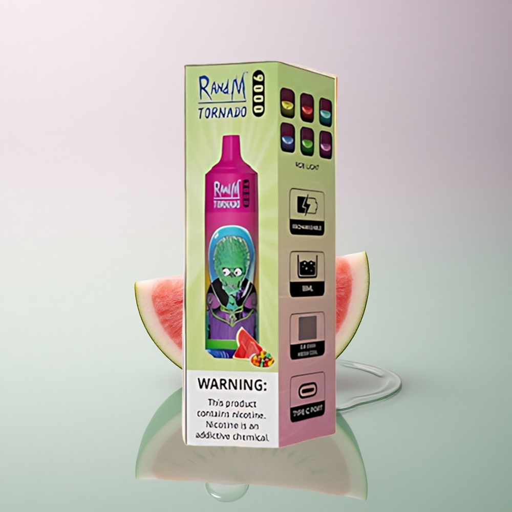 RandM Fumot Tornado 9000 Puffs Watermelon Bubble Gum 18mL Mesh 850mAh