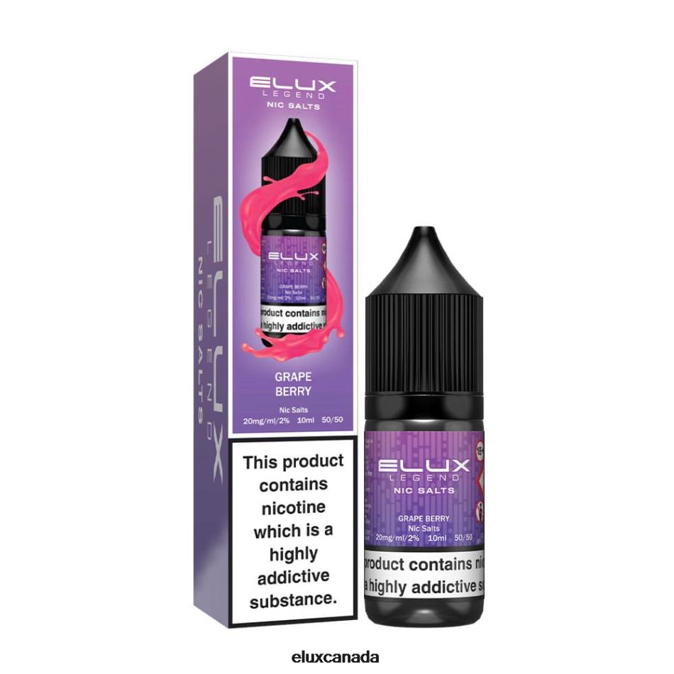 Elux Legend Nic Salt 10ml Grape Berry FHP8R68 - Elux Canada
